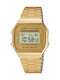 Casio Iconic Дигитален Мъжки Часовник 36.3mm Хронограф На Батерия с Златист Металик Браслет