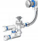 Akces-Med Plastic Siphon with Overflow and 50mm Outlet Silver