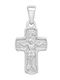 Xryseio Men's Cross with Crucified in Silver Without Chain