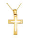 Papoulidis Jewellery Мъжки Златен Кръст 14 Карата Двулицев Без Верижка