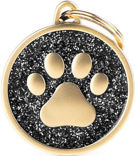 My Family Shine Schwarz Gold Glitter Pfote Personalisierung