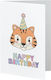 Tiny Toes Geburtstags Grußkarte Happy Birthday Tiger