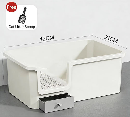 Pet's Choice Katzenklos mit Sieb Weiß M68 x B42 x H21cm