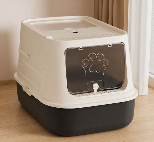 Pet's Choice Katzenklos Geschlossene mit Sieb Weiß M60 x B43 x H40cm