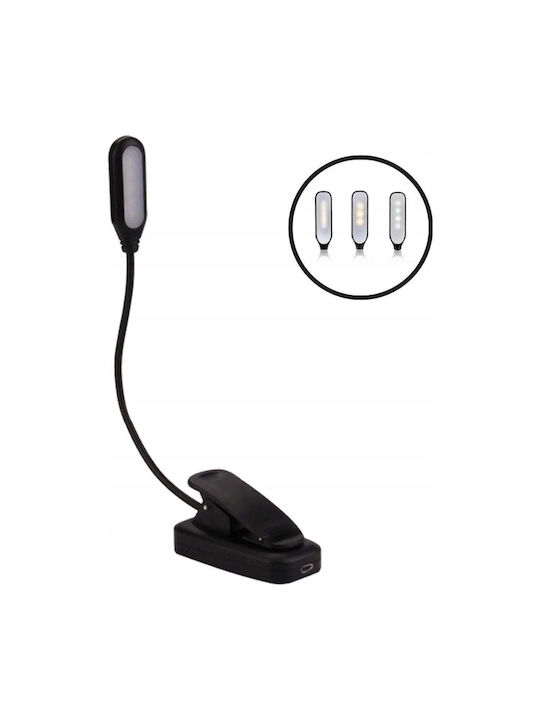 Bounn Wiederaufladbares LED Bürobeleuchtung mit Clip-Haken in Schwarz Farbe