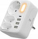 Viking Steckdosenleiste 3 Steckdosen mit USB-A und 1 USB-C