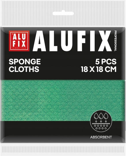 Alufix Гумени кърпи за Обща употреба Зелени 18x18см 5бр