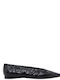 Leder Damen Ballerinas Schwarze