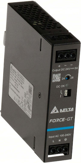 Delta DIN Rail Power Supply With 24V Output And 120W Power