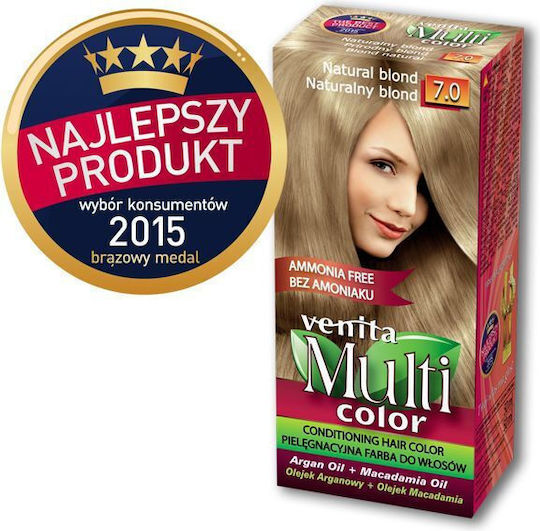 Venita Multi Color Βαφή Μαλλιών Χωρίς Αμμωνία 7.0 Φυσικό Ξανθό 50ml