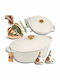 Atusa Oval Cast Iron Dutch Oven 34x26cm 6lt