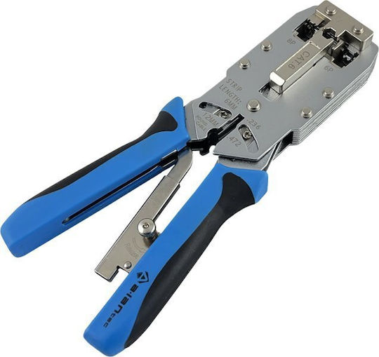 A-LAN Клещи за Клеми За Мрежа RJ12, RJ11, RJ45 със Стрипър и Механизъм За Кашкавал