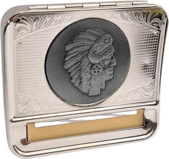 Metallischer Silber Zigarettenstopfmaschine Design Indian 8x9cm 47302-011-2