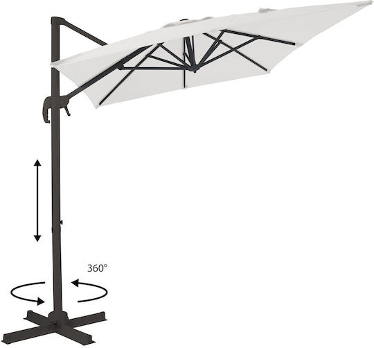 Umbrelă Rotundă Din Aluminiu Gri Φ3m