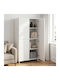 Double Door Wardrobe White 79x41x151cm