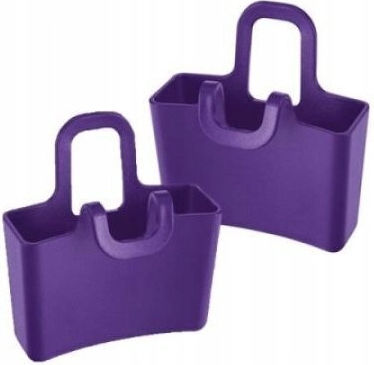 Koziol Set of 2 Boxes for Tea Sugar with Lid and Stand Plastic Purple 6.2x3x6.6cm 2 Pieces