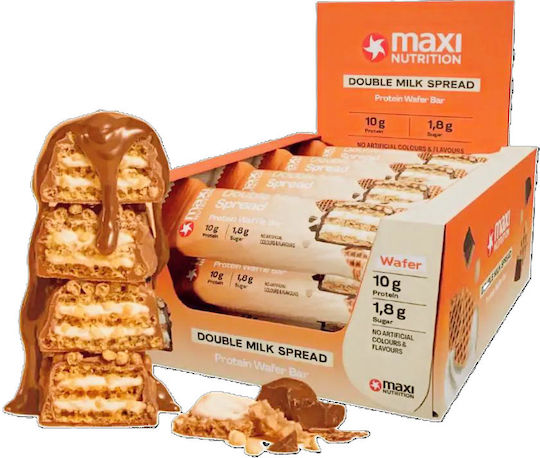 MaxiNutrition Waffle Proteinriegel mit Geschmack Double Milk Spread 12x39gr