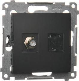 Kontakt-Simon TV-Antennensteckdose in Schwarz Farbe DASFRJ45.01/49