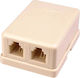 PremiumCord Telefonsteckdose mit Rahmen Doppelter und Aufkleber in Beige Farbe