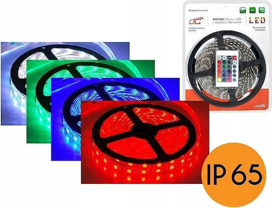 Eco Light Bandă LED Impermeabilă 12V RGB Lumină 5m Tip SMD5050 cu Sursă de Alimentare și Telecomandă