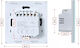 Art Recessed Two-Way Touch Button Electrical Wall Switch With White Frame