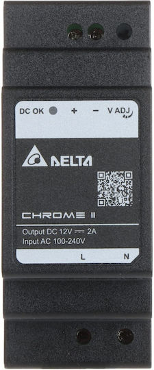 Delta DIN Rail Power Supply with 13.2V Output and 24W Power 2A