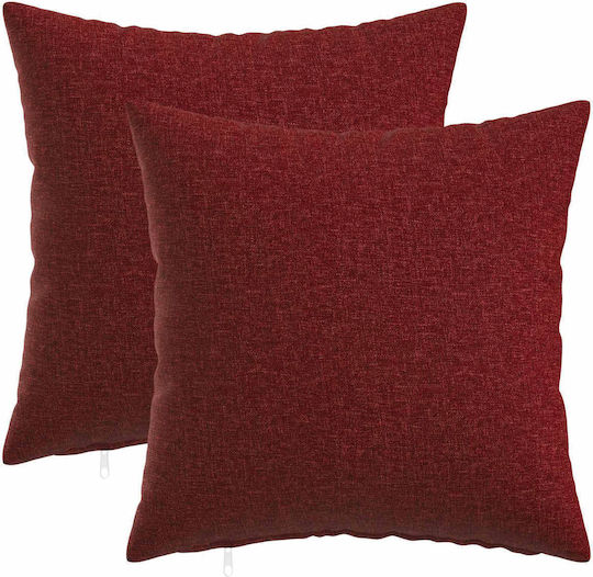 vidaXL Throw Pillow Case Heerlen Red 2 Pieces 30x30cm vidaXL Throw Pillow Case Heerlen Red 2 Pieces 30x30cm