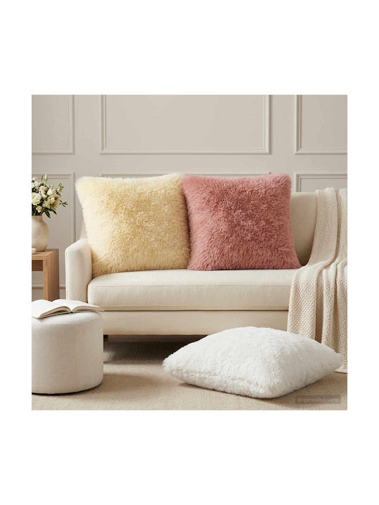 vidaXL Sofa-Kissen Heerlen Fleece Weiß 60x60cm