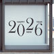 Weihnachtliche Anzeige Happy New Year 2026 120x65cm