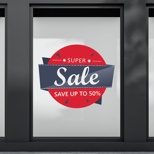 Schaufenster- und Wandsticker Ermäßigungen Super Sale 100x80cm