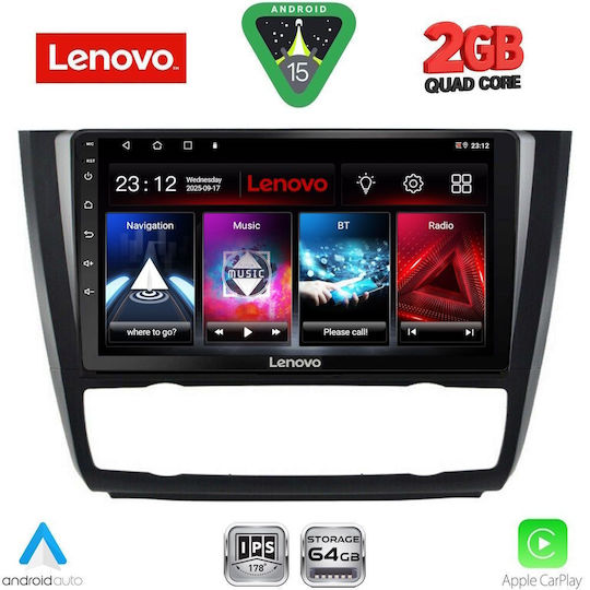 Lenovo Car Audio System for BMW Series 1 2004-2013 with Clima Bluetooth USB WiFi GPS Apple CarPlay Android Auto with 9" Touch Screen