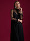 Evening Dress with Mesh Black