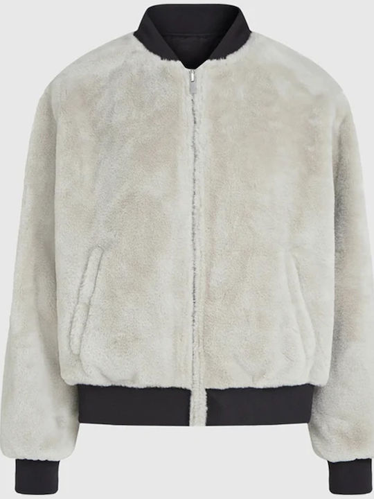 Women's Bomber Jacket Double Sided Egret