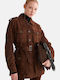 Suede Women's Jacket for Winter Brown