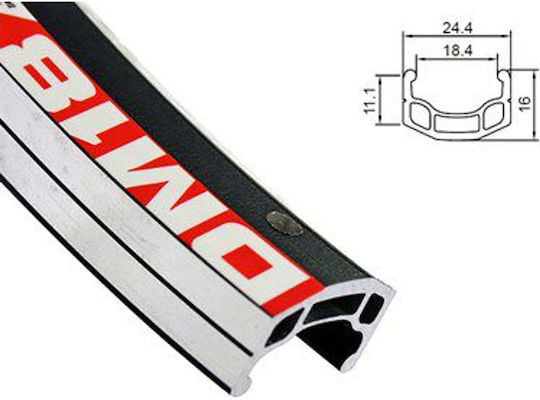 Alexrims Rim Mtb Dm18 26''x36 Holes Side Cnc Nipples Black Alx-dm1836