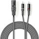 Nedis XLR мъжки - 2 x RCA мъжки Сребрист 3m COTH15200GY30