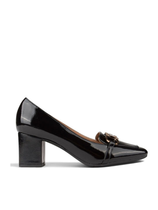 Pantofi cu toc din lac Negre