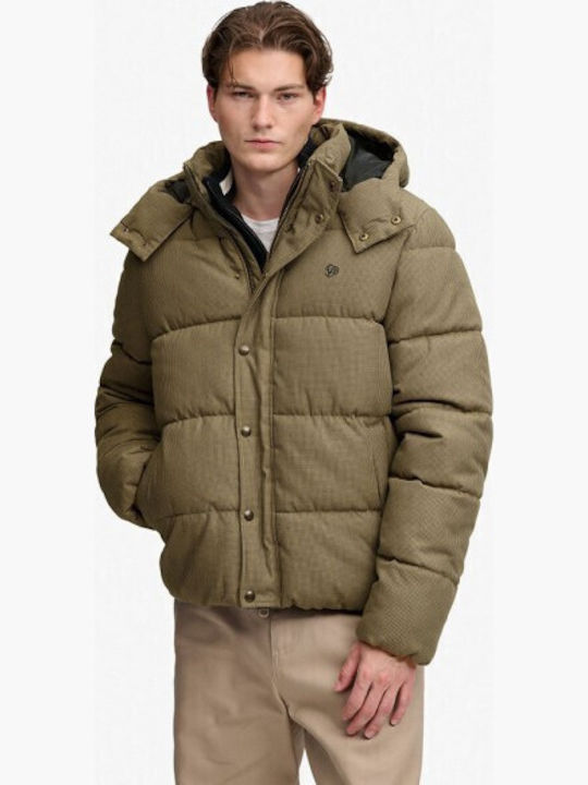 Superdry Μπουφάν Puffer Brown Heritage Check