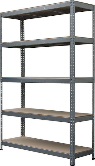 Metalkas Stabil Рафтове Дексион Галванизирано 120x40x180см с 5 Рафта с Обща Товароносимост 1000kg