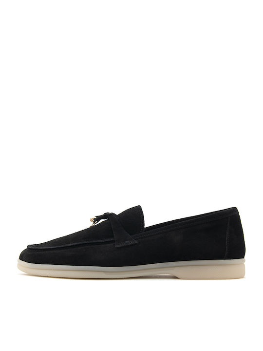 Δερμάτινα Γυναικεία Loafers σε Μαύρο Χρώμα