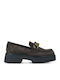 Leather Women's Loafers In Brown Color