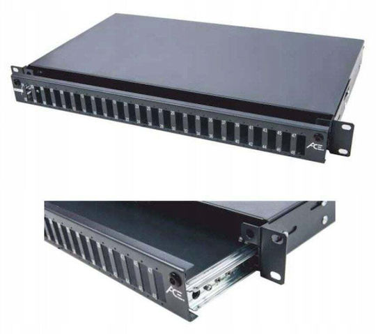 Securitynet Patch Panel für Rack 1U 19" 24 Anschlüsse Schwarz