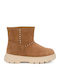 Baby Anatomic Leather Kids Ankle Boots with Zipper Brown