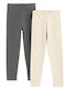 Kinderleggings Lang Grau Und Elfenbein Set