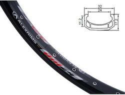 Alexrims Στεφάνη Ποδηλάτου Extreme Dm24 Cnc V-brake 24" X 48 Τρυπών Αλουμινίου Μαύρη