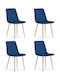 Leobert Ess- und Küchenstühle Samt Navy 4Stücke 67.5x59x58cm