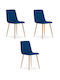 Dining Room Velvet Blue Chairs 3 Pieces