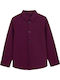 Kids Long-Sleeved Denim Red Shirt