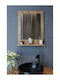 SteweHome SteweHome Rechteckiger Badezimmerspiegel aus Massivholz mit Regal 45x10cm
