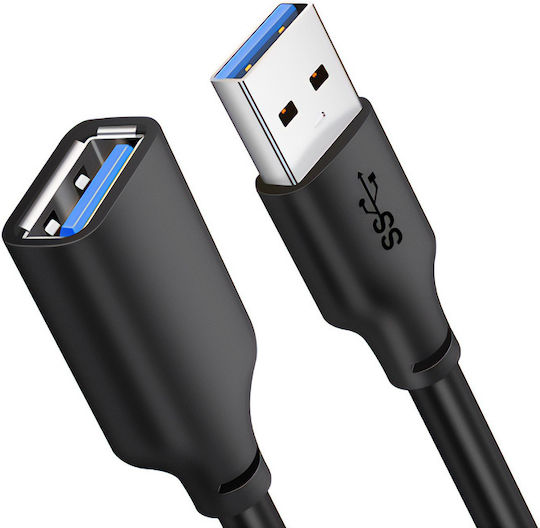 Cabletime USB 3.0 Кабел USB-A Мъжки - USB-A Женски Черен 2m CT-C160-U3-AMAFN
